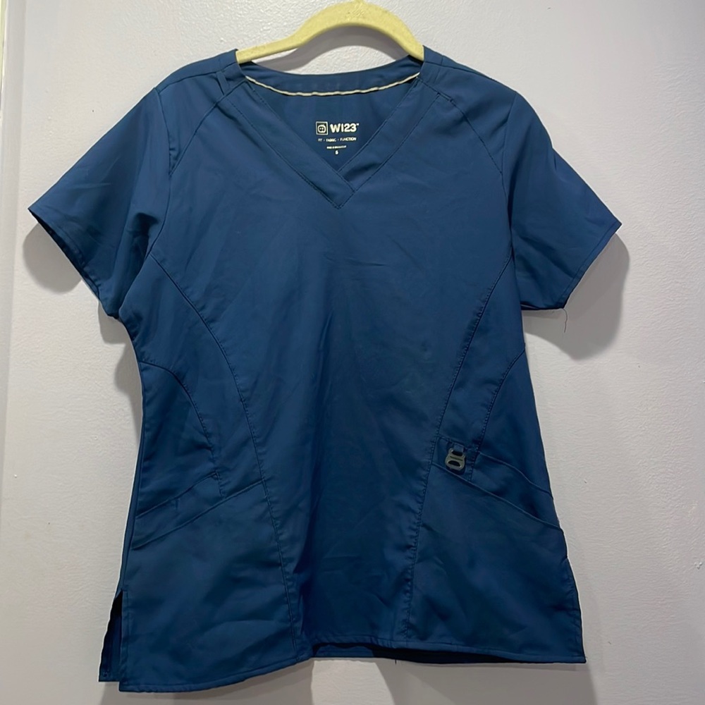Navy blue scrub top